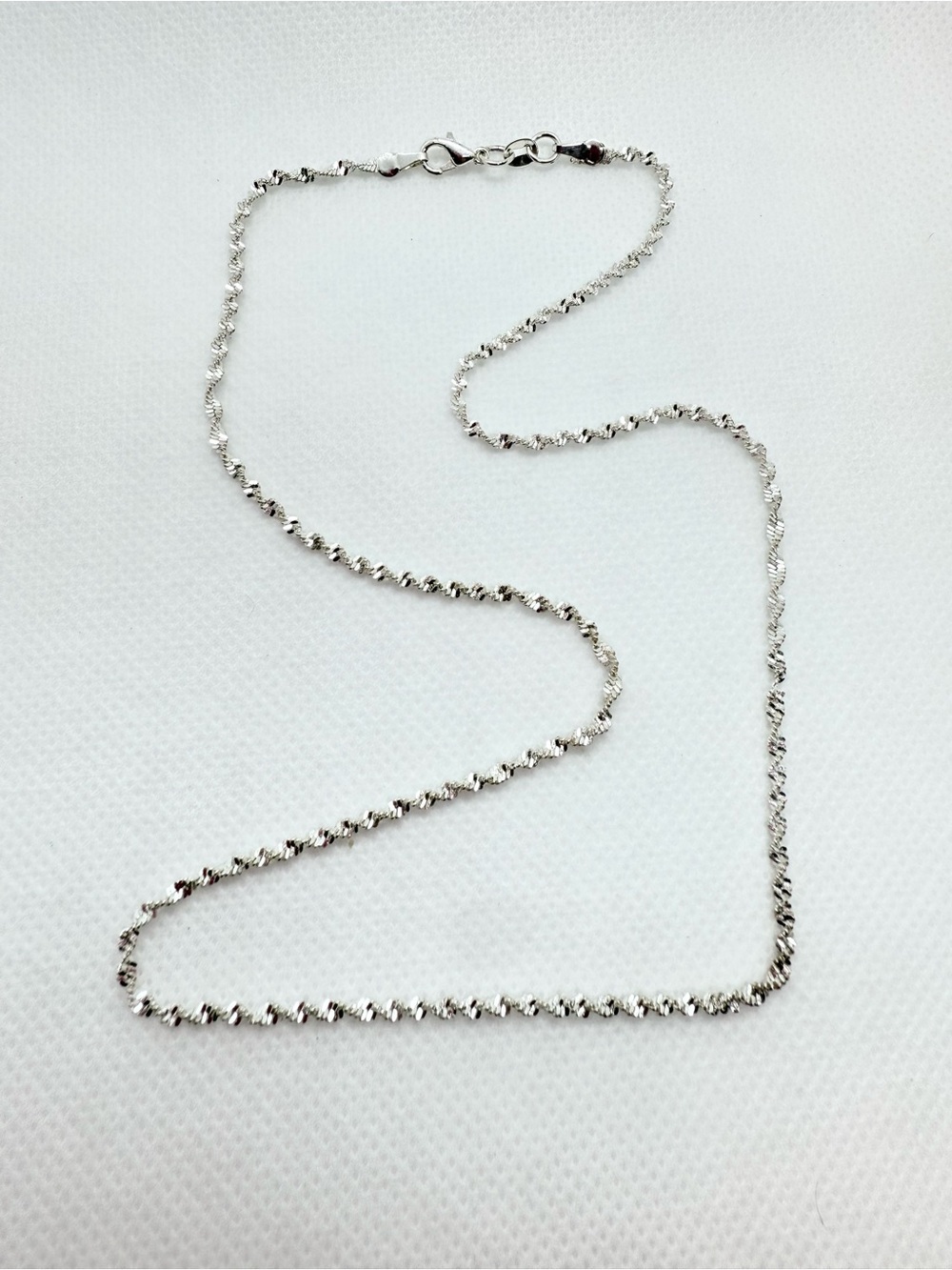 Sterling Silver Twisted Rope Chain Necklace - Silver